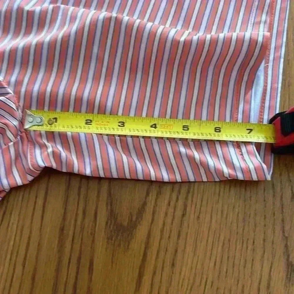 NWOT Men's Lands End Lined 7" Hybrid Swim Shorts Trunks Orange Stripe M 32-34 - Picture 10 of 11
